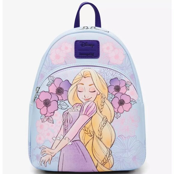 Loungefly Disney Tangled Mini Backpack Rapunzel Pastel Floral Bag